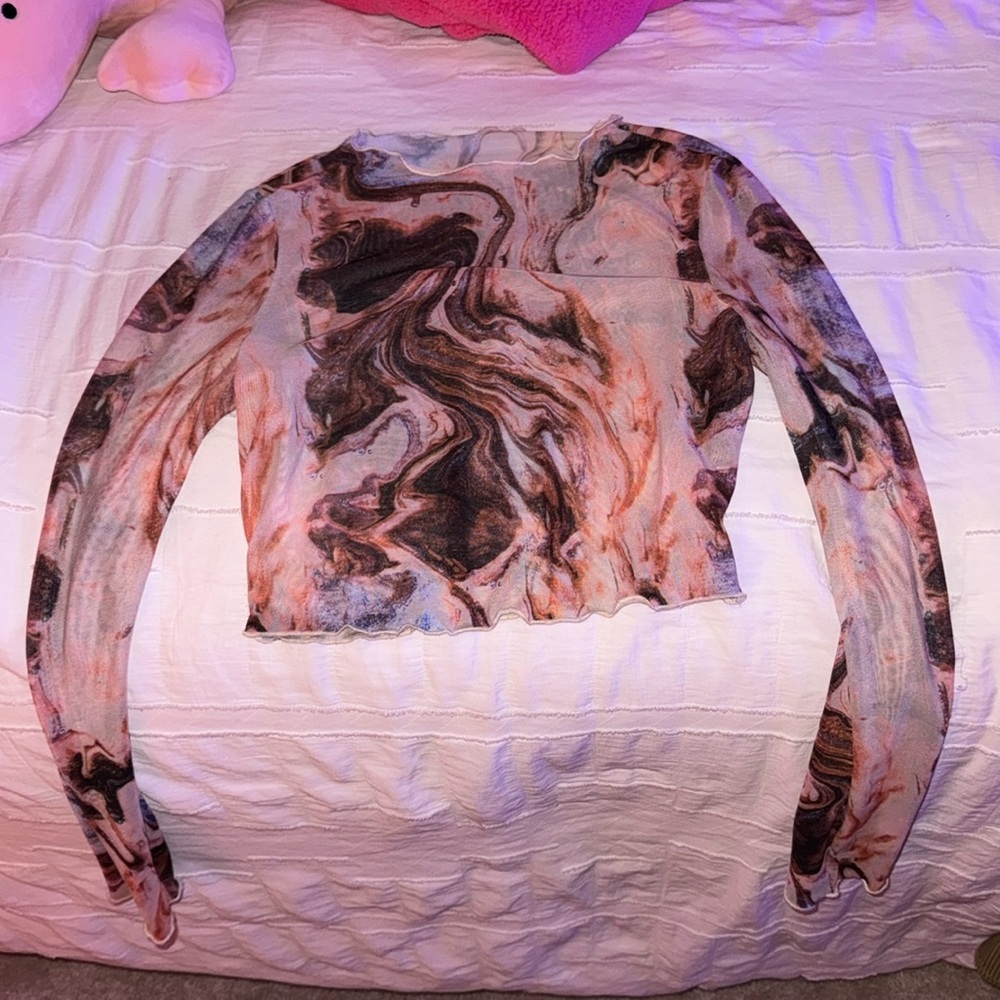 Sheer long sleeve top